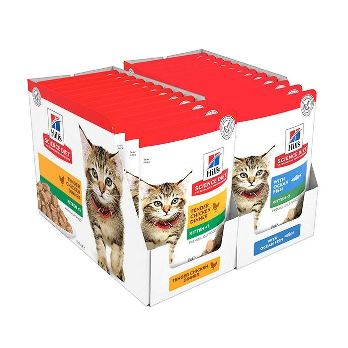 Science Diet Chicken Kitten Pouch 85Gx12 & Science Diet Ocean Fish Kitten Pouch 85Gx12 Cat