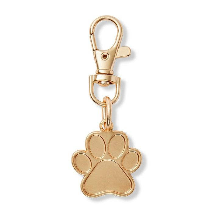 Shiny Print Enamel Dog Charm Gold Dog