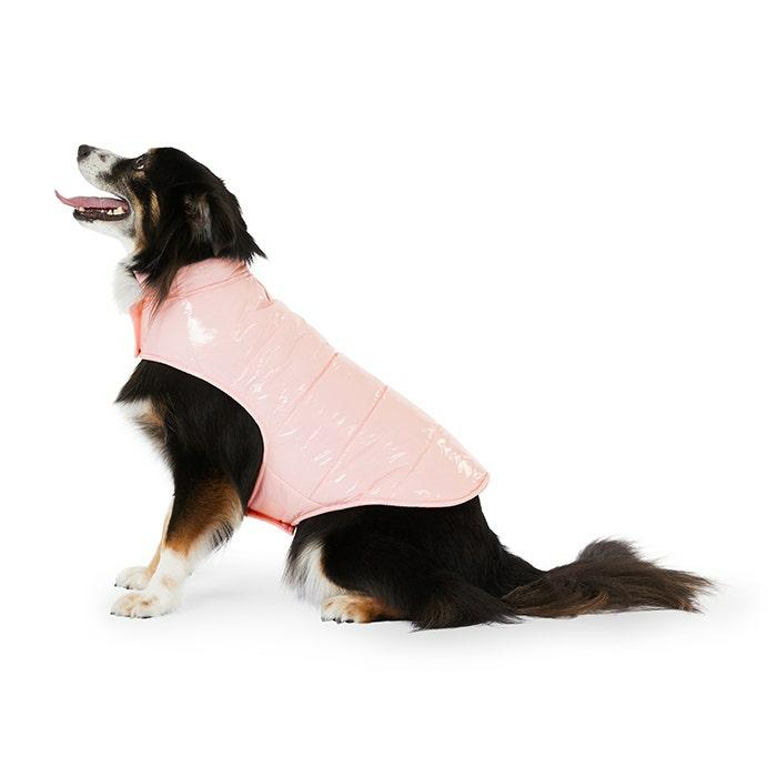 Shiny Puffer Dog Jacket Pink Dog