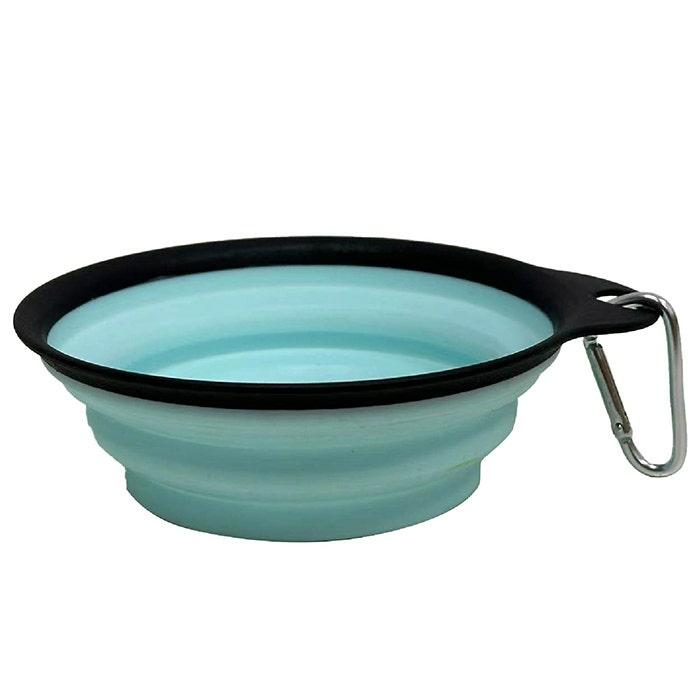 Single Collapsible Pet Travel Bowl Blue S Dog