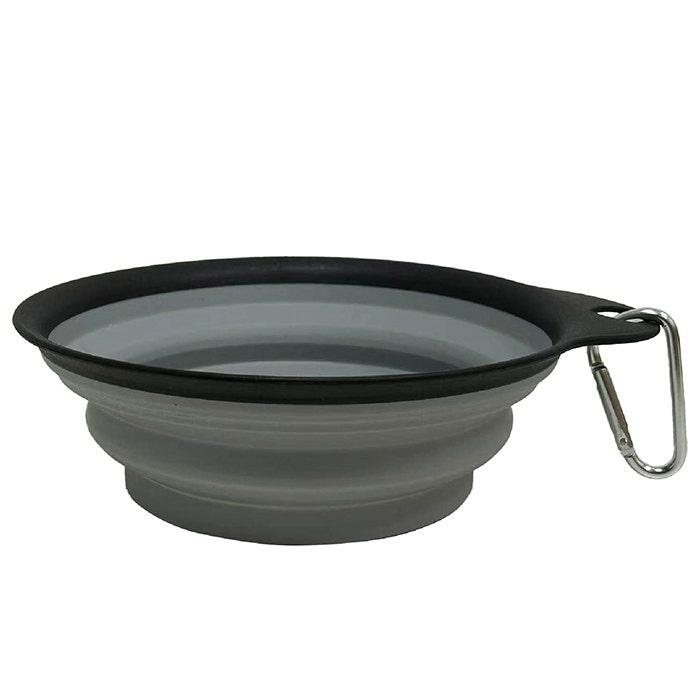 Single Collapsible Pet Travel Bowl Grey L Dog