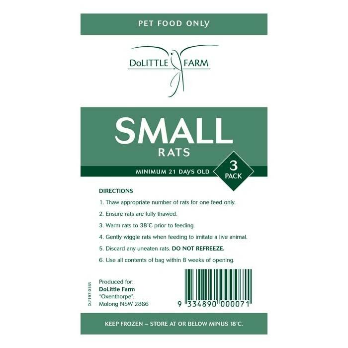 Small Rats 3 Pack Frozen Reptile Food