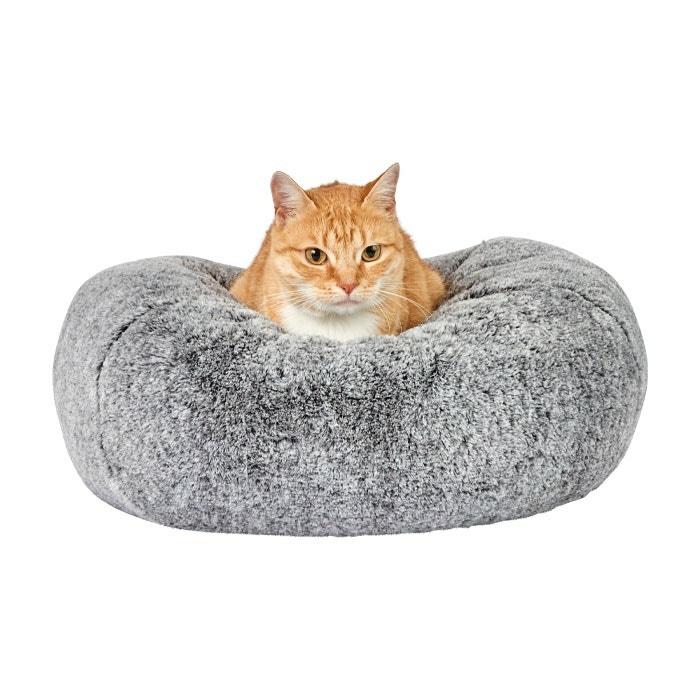 Snuggle Ball Faux Fur Cat Bed Grey Cat