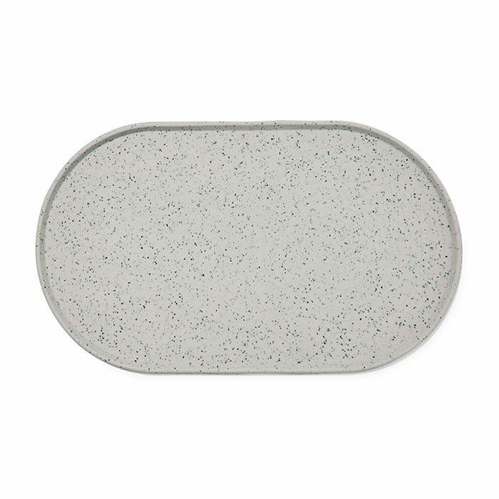 Speckle Racetrack Silicone Pet Place Mat Grey Dog