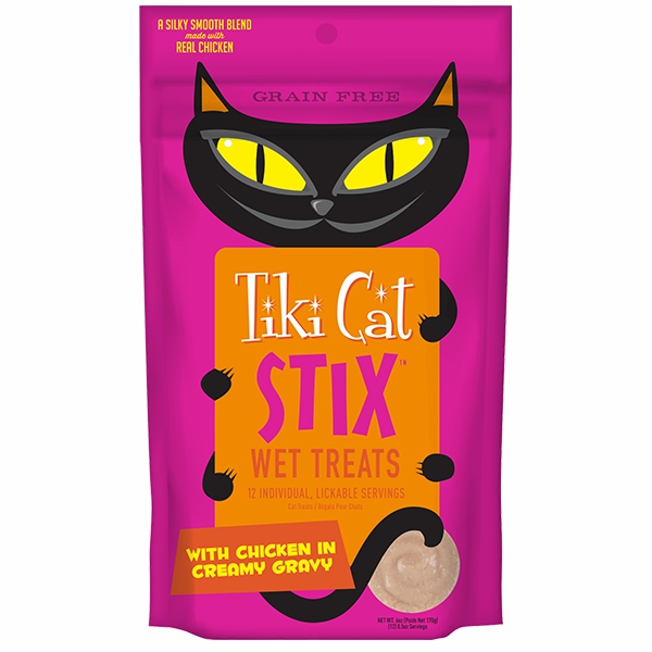 Tiki Stix Chicken Cat Treat Pouch 14G 6 Pack Cat