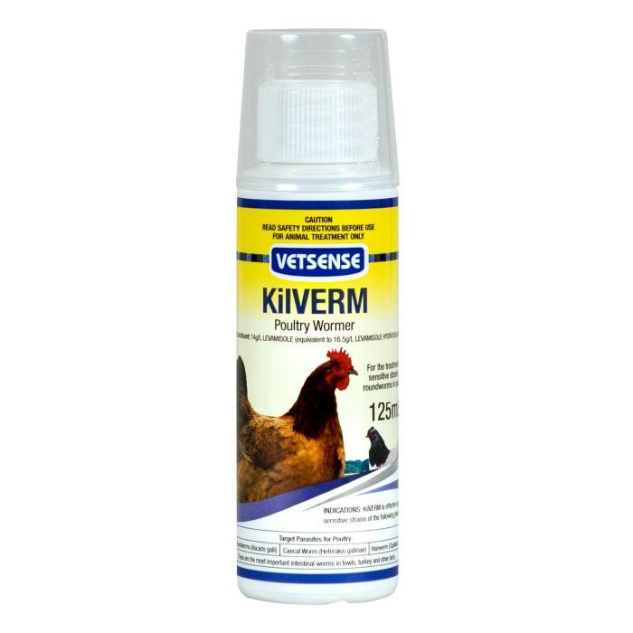 Vetsense Kilverm Wormer Poultry Health Treatment 125Ml Chicken