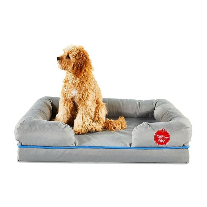 Water Resistant Memory Foam Dog Basket Grey Dog