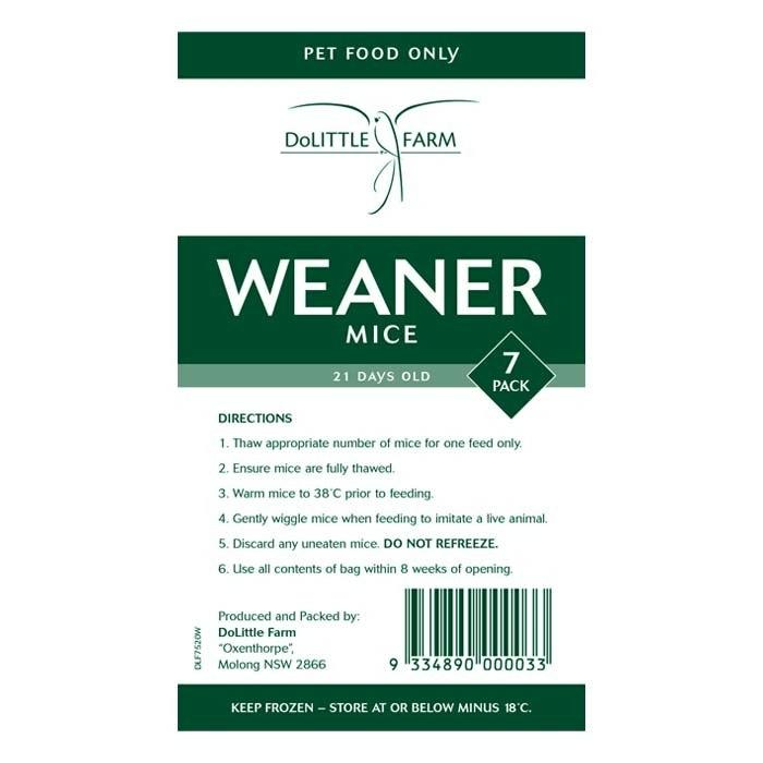 Weaner Mice 7 Pack Frozen Reptile Food