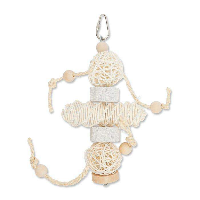 Wicker Balls With Beads Bird Toy Natural Bird