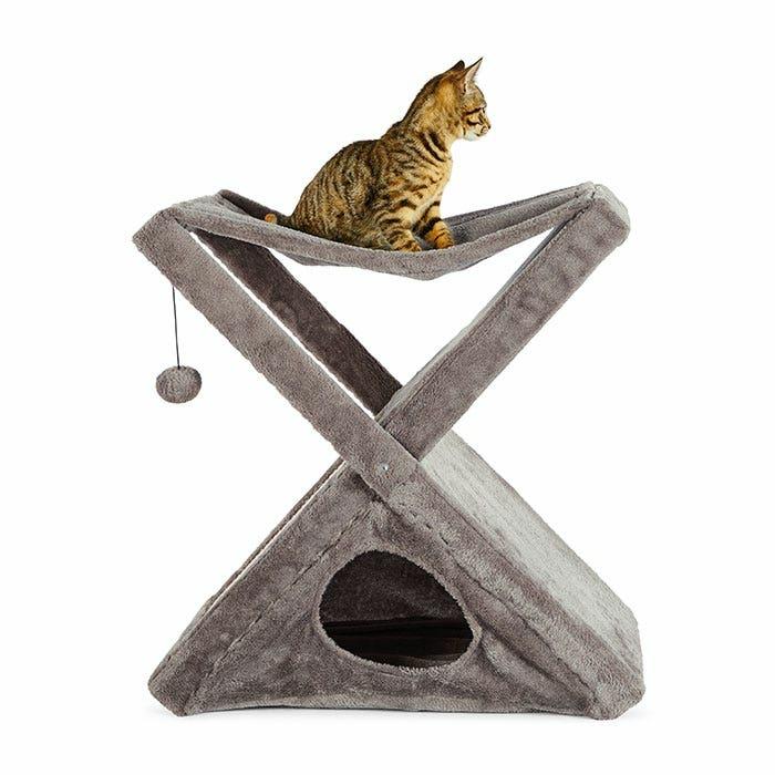 X-Shaped Foldable Cat Scratch Grey 59X34.5X60Cm Cat